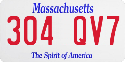 MA license plate 304QV7