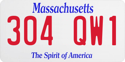 MA license plate 304QW1