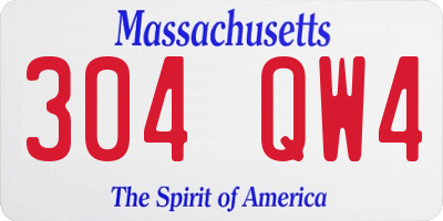 MA license plate 304QW4