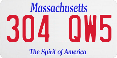 MA license plate 304QW5