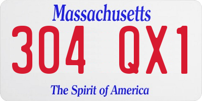 MA license plate 304QX1