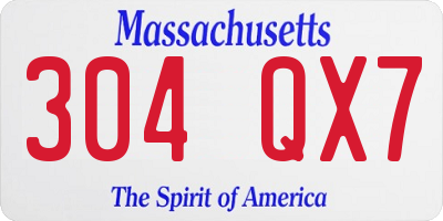 MA license plate 304QX7