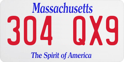 MA license plate 304QX9