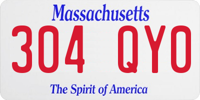 MA license plate 304QY0