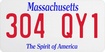 MA license plate 304QY1