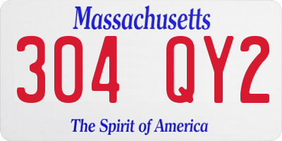 MA license plate 304QY2