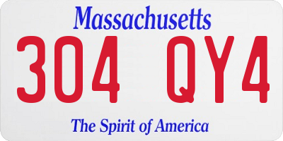 MA license plate 304QY4