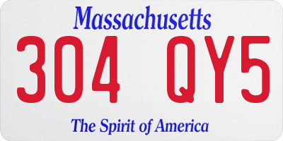 MA license plate 304QY5