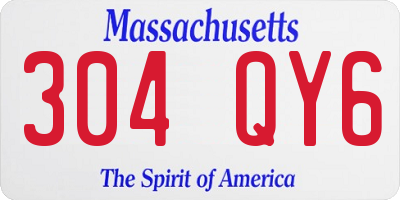 MA license plate 304QY6