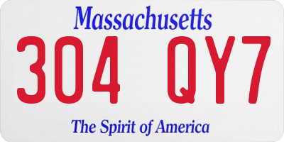 MA license plate 304QY7