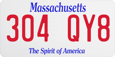MA license plate 304QY8