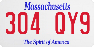 MA license plate 304QY9