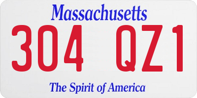 MA license plate 304QZ1
