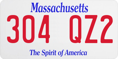 MA license plate 304QZ2