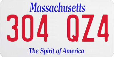 MA license plate 304QZ4