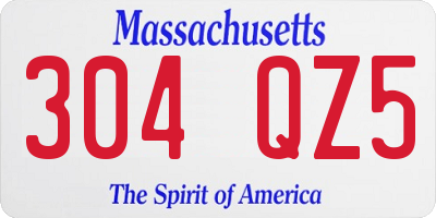 MA license plate 304QZ5