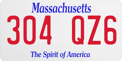 MA license plate 304QZ6