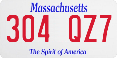 MA license plate 304QZ7