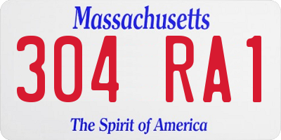 MA license plate 304RA1