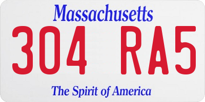 MA license plate 304RA5