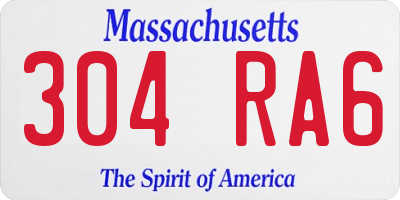 MA license plate 304RA6