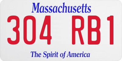 MA license plate 304RB1