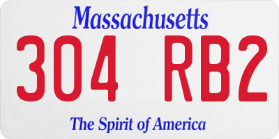 MA license plate 304RB2