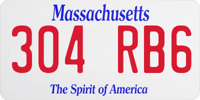MA license plate 304RB6