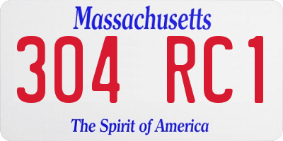 MA license plate 304RC1