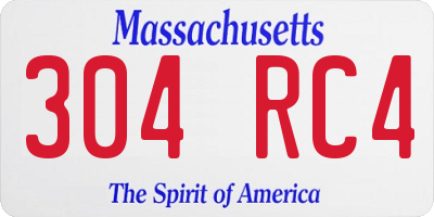MA license plate 304RC4
