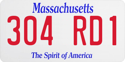 MA license plate 304RD1