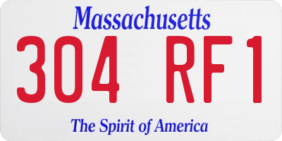 MA license plate 304RF1