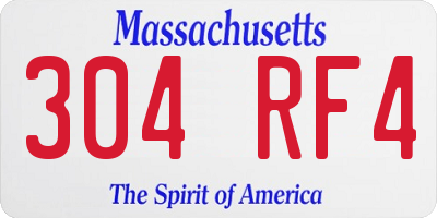 MA license plate 304RF4