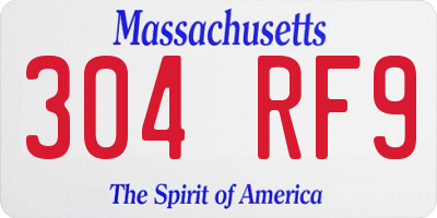 MA license plate 304RF9