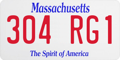 MA license plate 304RG1