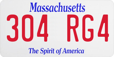 MA license plate 304RG4