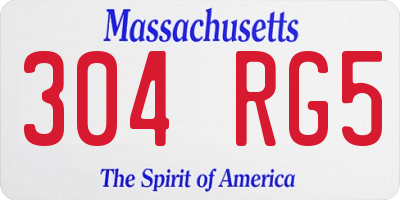 MA license plate 304RG5