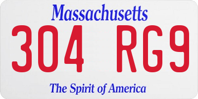 MA license plate 304RG9
