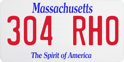 MA license plate 304RH0