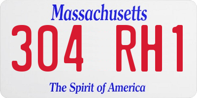 MA license plate 304RH1