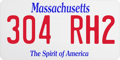 MA license plate 304RH2