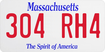 MA license plate 304RH4