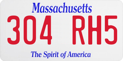 MA license plate 304RH5