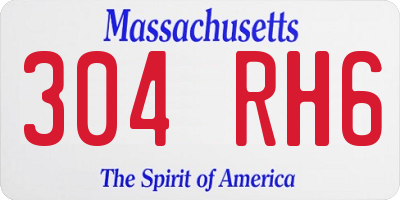 MA license plate 304RH6