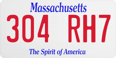 MA license plate 304RH7