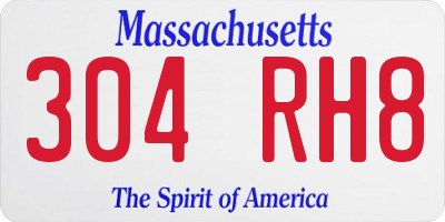 MA license plate 304RH8