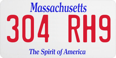 MA license plate 304RH9