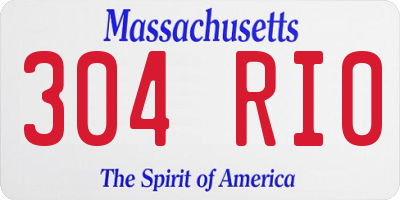 MA license plate 304RI0