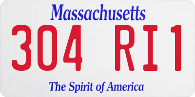 MA license plate 304RI1