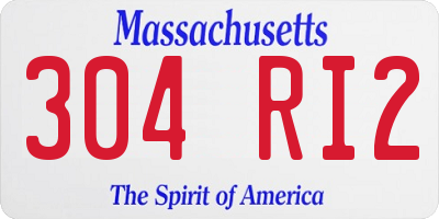 MA license plate 304RI2